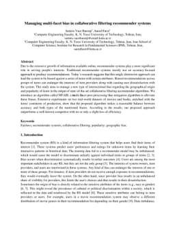 Managing multi-facet bias in collaborative filtering recommender systems