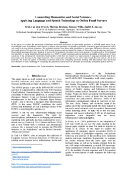 Connecting Humanities and Social Sciences: Applying Language and Speech
  Technology to Online Panel Surveys