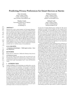 Predicting Privacy Preferences for Smart Devices as Norms