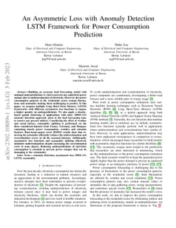 An Asymmetric Loss with Anomaly Detection LSTM Framework for Power
  Consumption Prediction