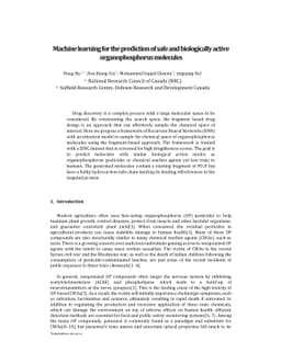 Machine learning for the prediction of safe and biologically active
  organophosphorus molecules