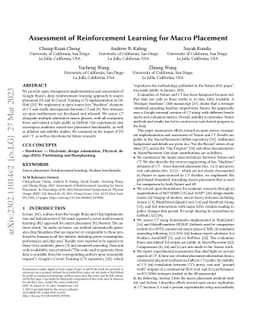 Assessment of Reinforcement Learning for Macro Placement