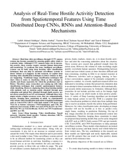 Analysis of Real-Time Hostile Activitiy Detection from Spatiotemporal
  Features Using Time Distributed Deep CNNs, RNNs and Attention-Based
  Mechanisms