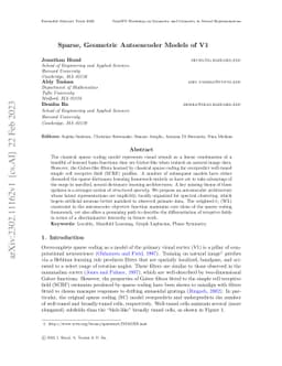 Sparse, Geometric Autoencoder Models of V1