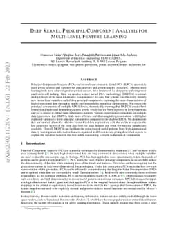 Deep Kernel Principal Component Analysis for Multi-level Feature
  Learning