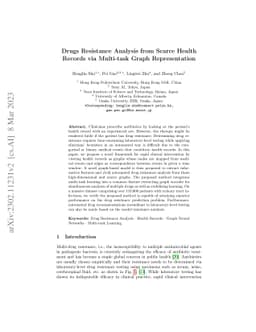 Drugs Resistance Analysis from Scarce Health Records via Multi-task
  Graph Representation
