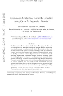 Explainable Contextual Anomaly Detection using Quantile Regression
  Forests