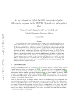 An agent-based model of the 2020 international policy diffusion in
  response to the COVID-19 pandemic with particle filter