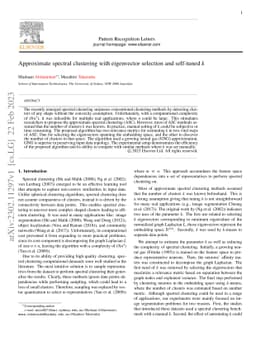 Approximate spectral clustering with eigenvector selection and
  self-tuned $k$