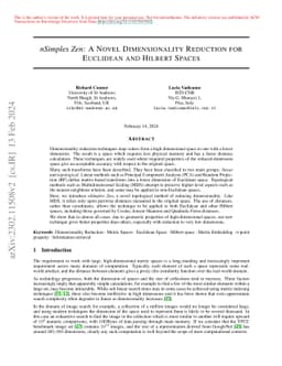 nSimplex Zen: A Novel Dimensionality Reduction for Euclidean and Hilbert
  Spaces