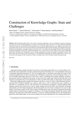 Construction of Knowledge Graphs: State and Challenges