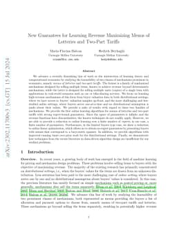 New Guarantees for Learning Revenue Maximizing Menus of Lotteries and
  Two-Part Tariffs