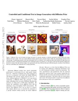 Controlled and Conditional Text to Image Generation with Diffusion Prior