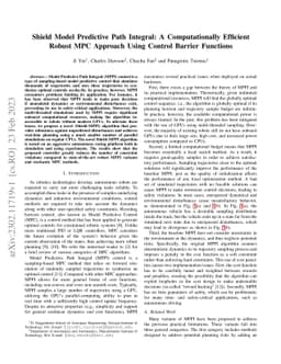 Shield Model Predictive Path Integral: A Computationally Efficient
  Robust MPC Approach Using Control Barrier Functions