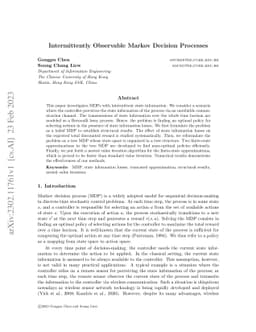 Intermittently Observable Markov Decision Processes