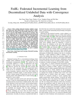FedIL: Federated Incremental Learning from Decentralized Unlabeled Data
  with Convergence Analysis