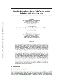Crossing Points Detection in Plain Weave for Old Paintings with Deep
  Learning