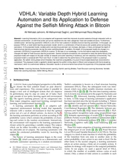 VDHLA: Variable Depth Hybrid Learning Automaton and Its Application to
  Defense Against the Selfish Mining Attack in Bitcoin
