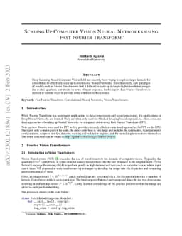 Scaling Up Computer Vision Neural Networks Using Fast Fourier Transform