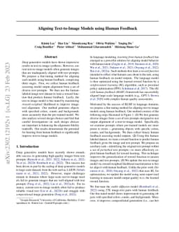 Aligning Text-to-Image Models using Human Feedback
