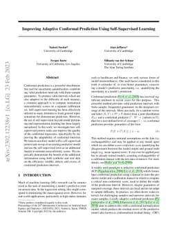 Improving Adaptive Conformal Prediction Using Self-Supervised Learning