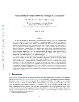 Fundamental Bounds on Online Strategic Classification