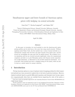 Simultaneous upper and lower bounds of American option prices with
  hedging via neural networks