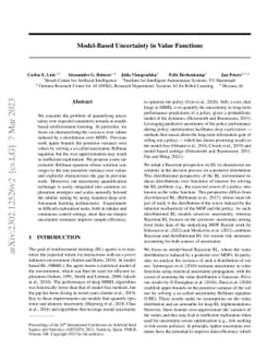 Model-Based Uncertainty in Value Functions