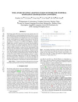 Time-aware Multiway Adaptive Fusion Network for Temporal Knowledge Graph
  Question Answering