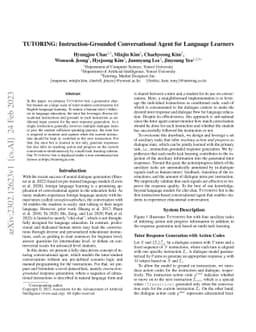 TUTORING: Instruction-Grounded Conversational Agent for Language
  Learners