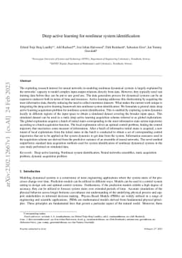 Deep active learning for nonlinear system identification