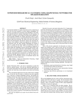 Supervised Hierarchical Clustering using Graph Neural Networks for
  Speaker Diarization
