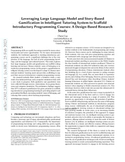 Leveraging Large Language Model and Story-Based Gamification in
  Intelligent Tutoring System to Scaffold Introductory Programming Courses: A
  Design-Based Research Study