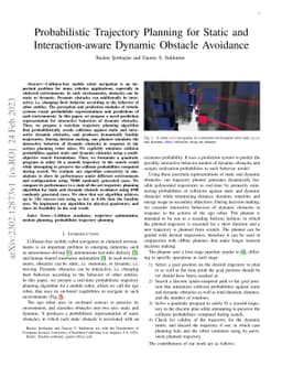 Probabilistic Trajectory Planning for Static and Interaction-aware
  Dynamic Obstacle Avoidance