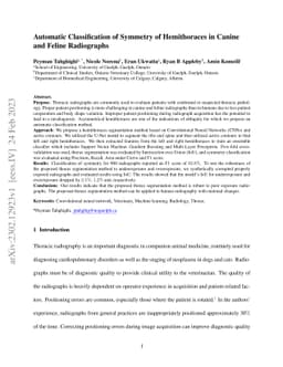 Automatic Classification of Symmetry of Hemithoraces in Canine and
  Feline Radiographs