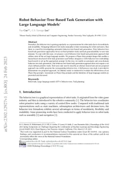 Robot Behavior-Tree-Based Task Generation with Large Language Models
