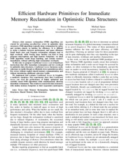 Efficient Hardware Primitives for Immediate Memory Reclamation in
  Optimistic Data Structures