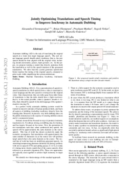 Jointly Optimizing Translations and Speech Timing to Improve Isochrony
  in Automatic Dubbing