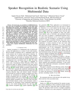Speaker Recognition in Realistic Scenario Using Multimodal Data