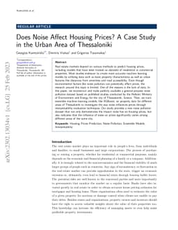 Does Noise Affect Housing Prices? A Case Study in the Urban Area of
  Thessaloniki