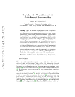 Topic-Selective Graph Network for Topic-Focused Summarization