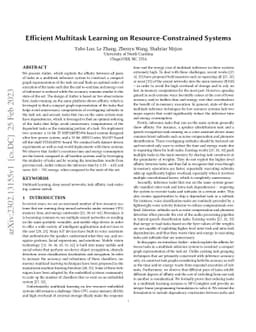 Efficient Multitask Learning on Resource-Constrained Systems