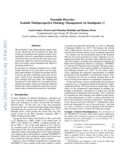 Tractable Diversity: Scalable Multiperspective Ontology Management via
  Standpoint EL
