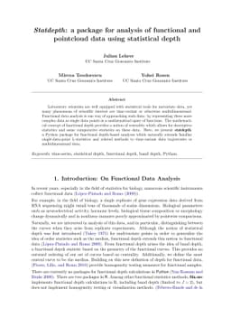 Statdepth: a package for analysis of functional and pointcloud data
  using statistical depth