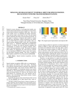 Mingling or Misalignment? Temporal Shift for Speech Emotion Recognition
  with Pre-trained Representations