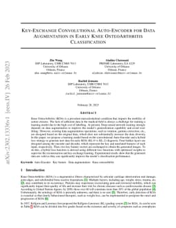 Key-Exchange Convolutional Auto-Encoder for Data Augmentation in Early Knee Osteoarthritis Detection