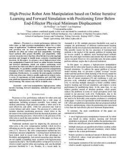High-Precise Robot Arm Manipulation based on Online Iterative Learning
  and Forward Simulation with Positioning Error Below End-Effector Physical
  Minimum Displacement