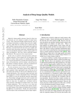 Analysis of Deep Image Quality Models