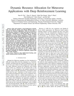 Dynamic Resource Allocation for Metaverse Applications with Deep
  Reinforcement Learning