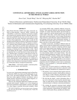 Contextual adversarial attack against aerial detection in the physical
  world